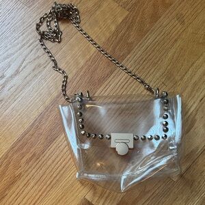 Clear Studded Chain Bag
